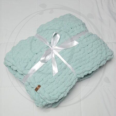 One Color Hand knit Chunky Blanket